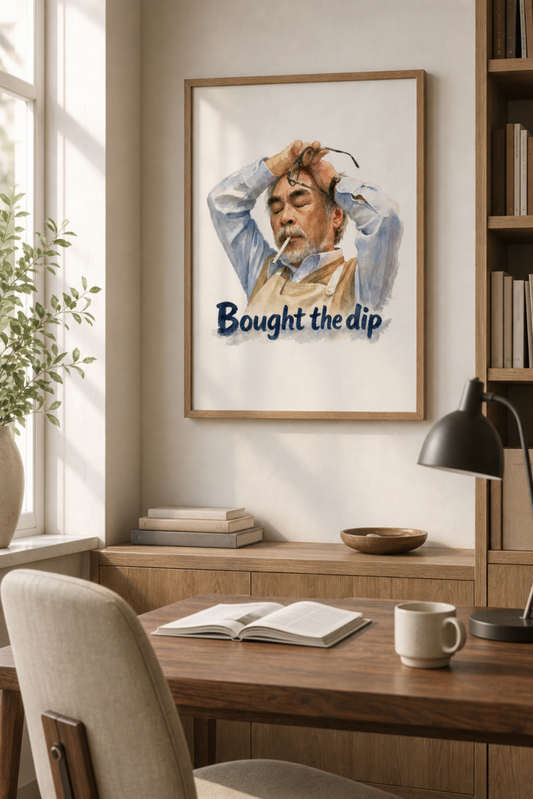 "Bought the dip" investing-humor matte poster