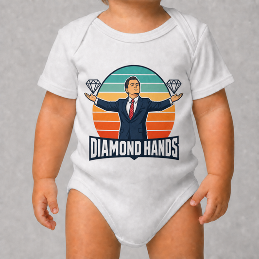 Baby bodysuit with a diamond hands design