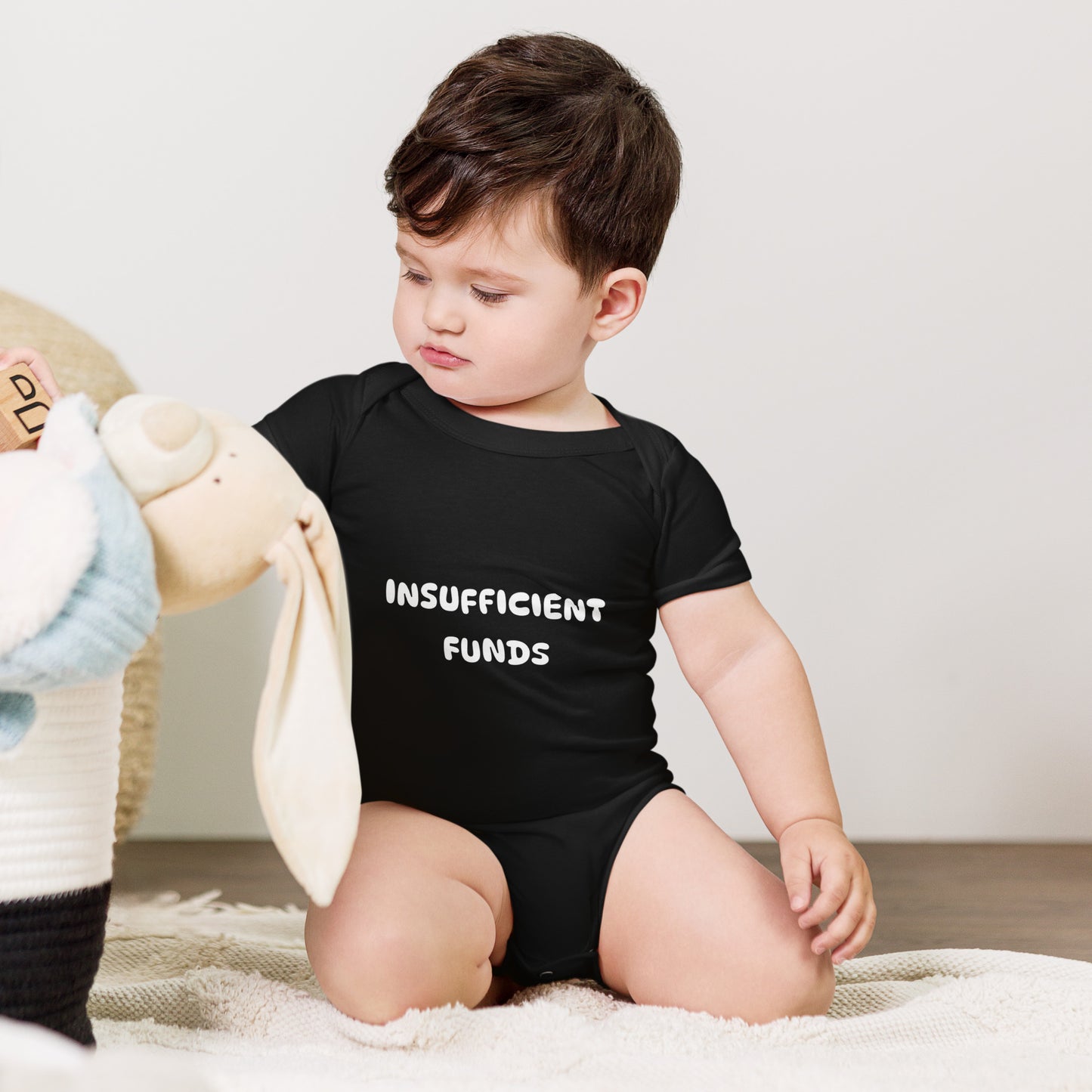 Baby bodysuit with the words Insufficient Funds