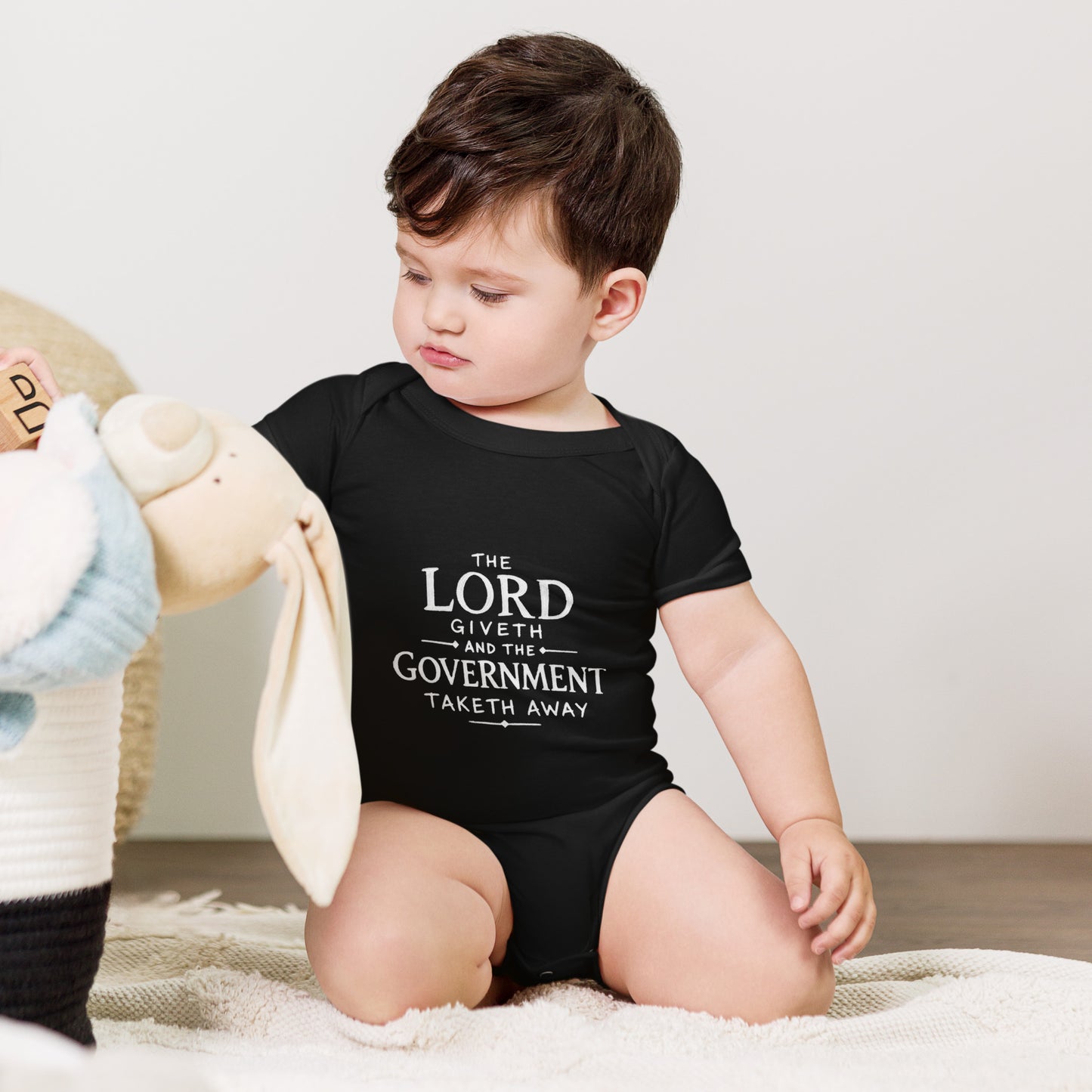 Baby bodysuit with the words The Government Taketh Away