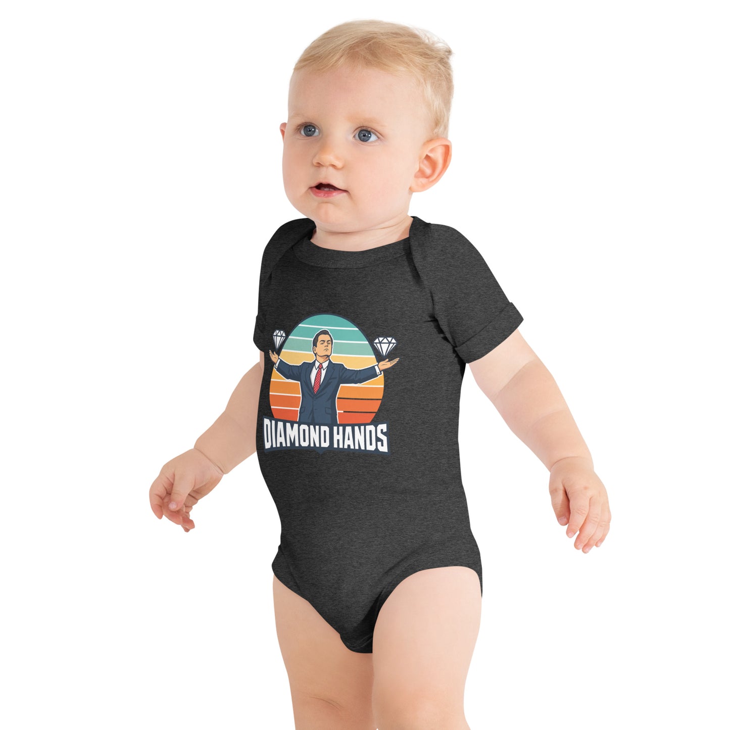 Baby bodysuit with a diamond hands design