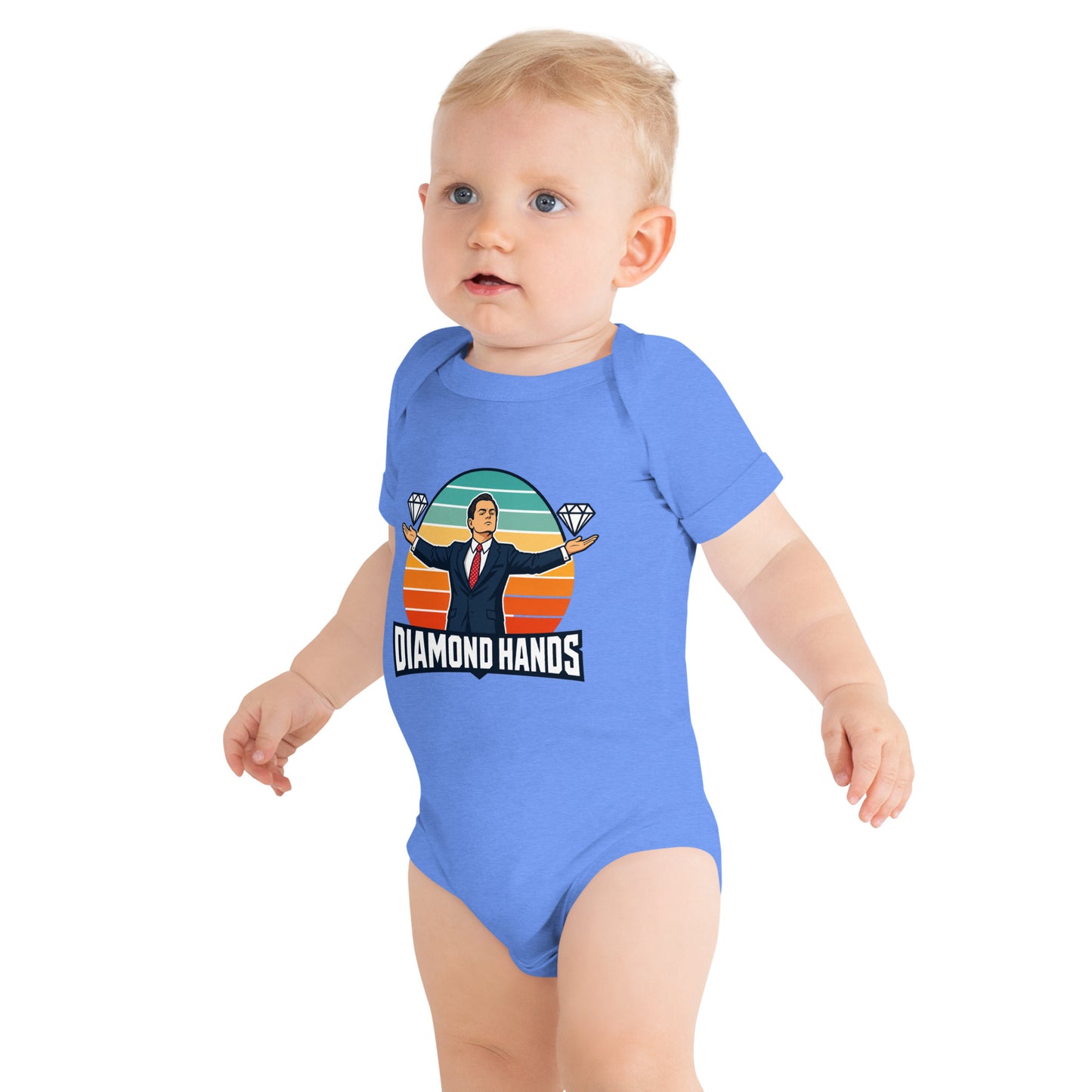 Baby bodysuit with a diamond hands design