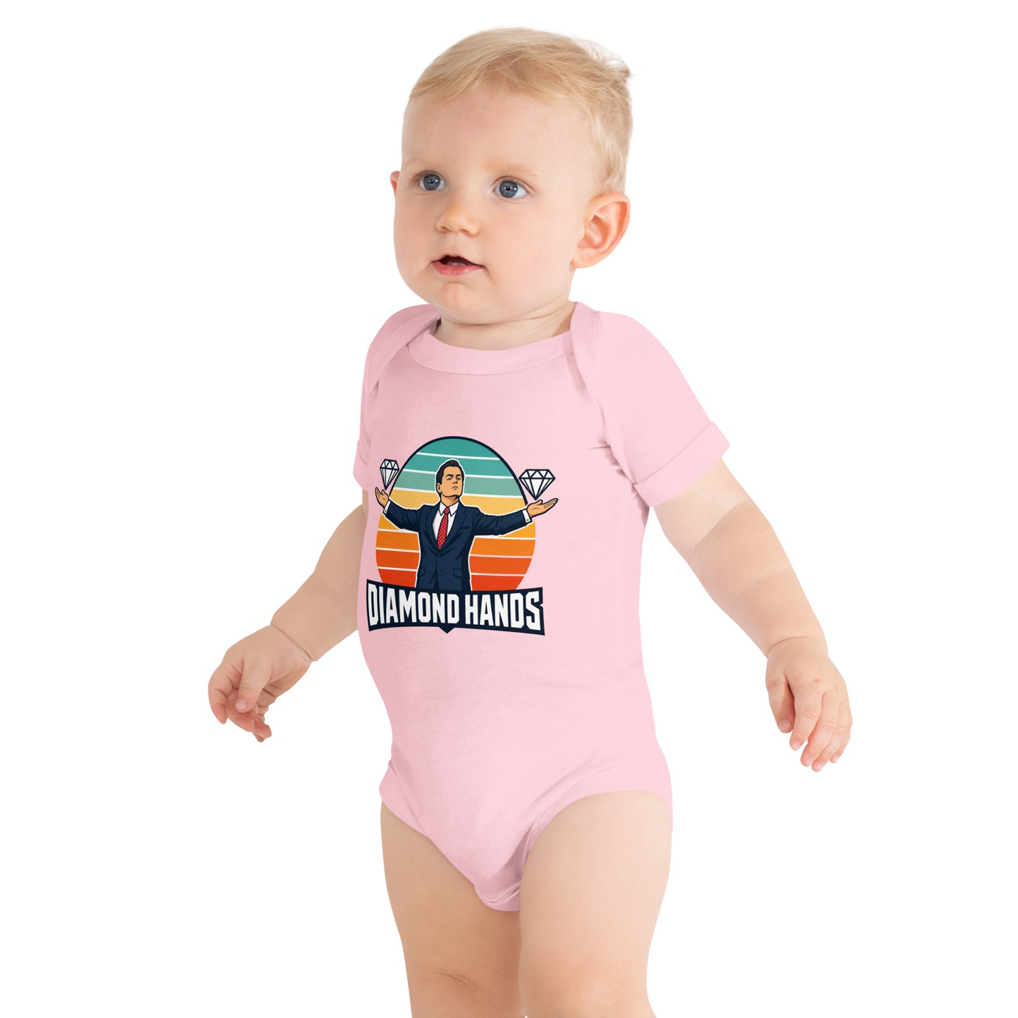 Baby bodysuit with a diamond hands design