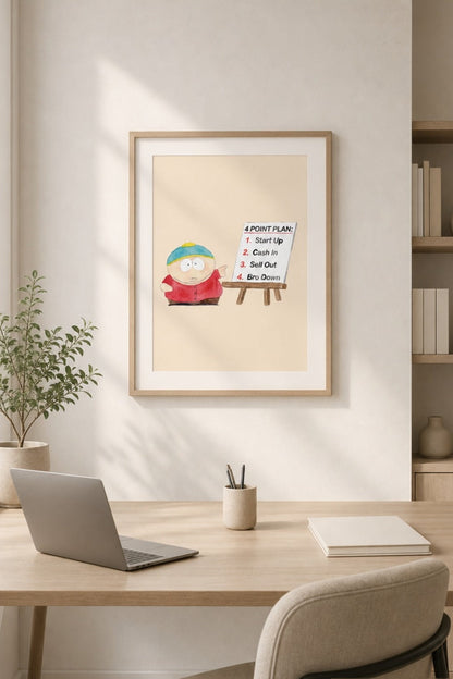 "4 Point Plan" South Park-inspired matte poster