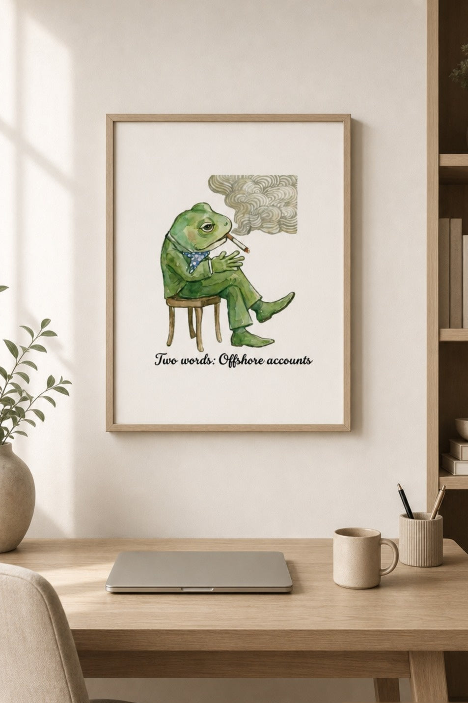 "Offshore Accounts" finance-humor matte poster