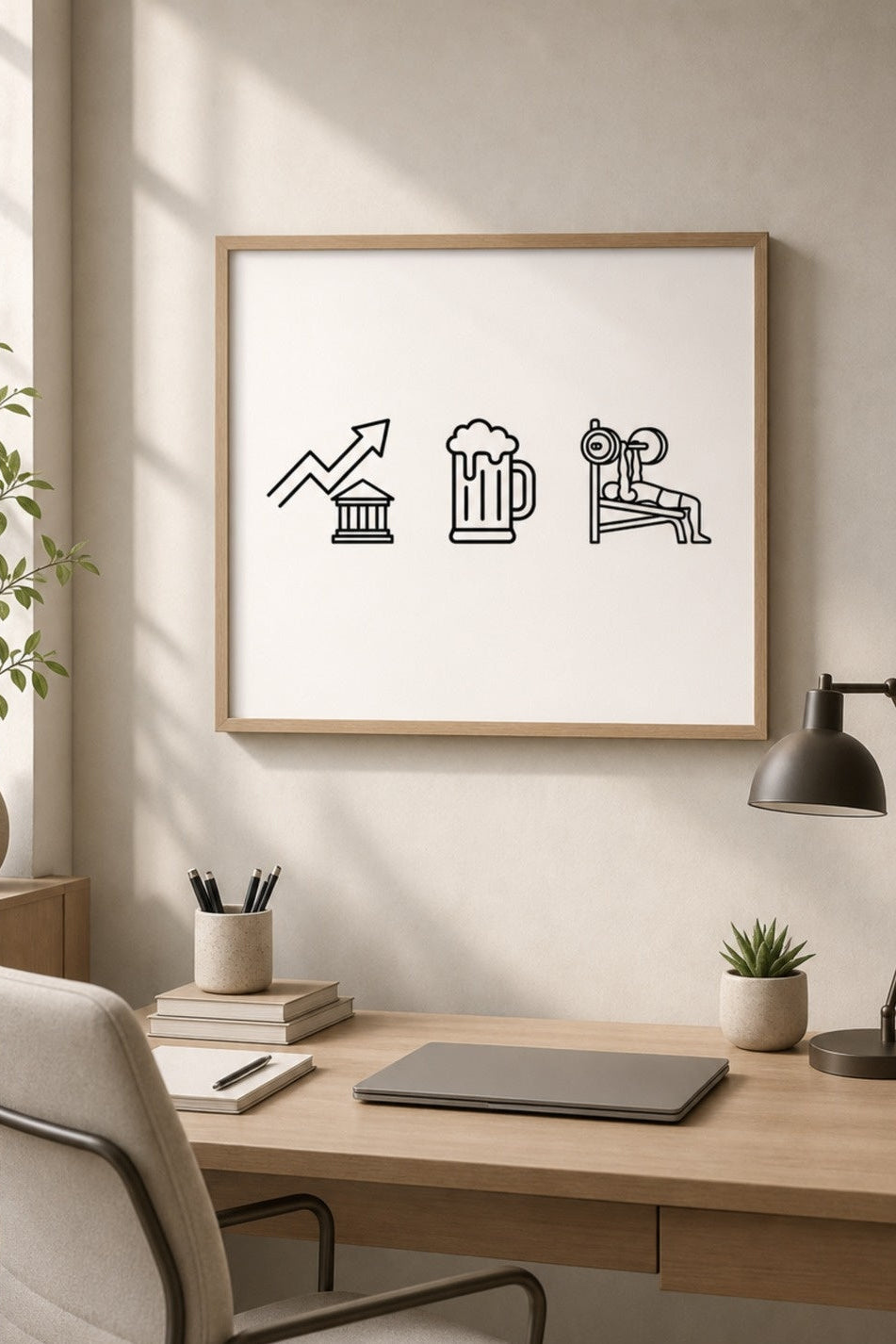 "Trinity" stocks, gym and beer lifestyle matte poster