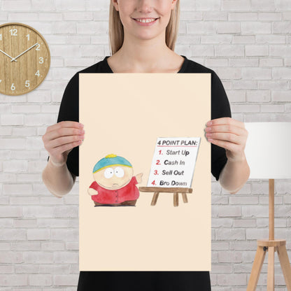 "4 Point Plan" South Park-inspired matte poster