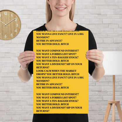 "You better work" hustle-humor matte poster