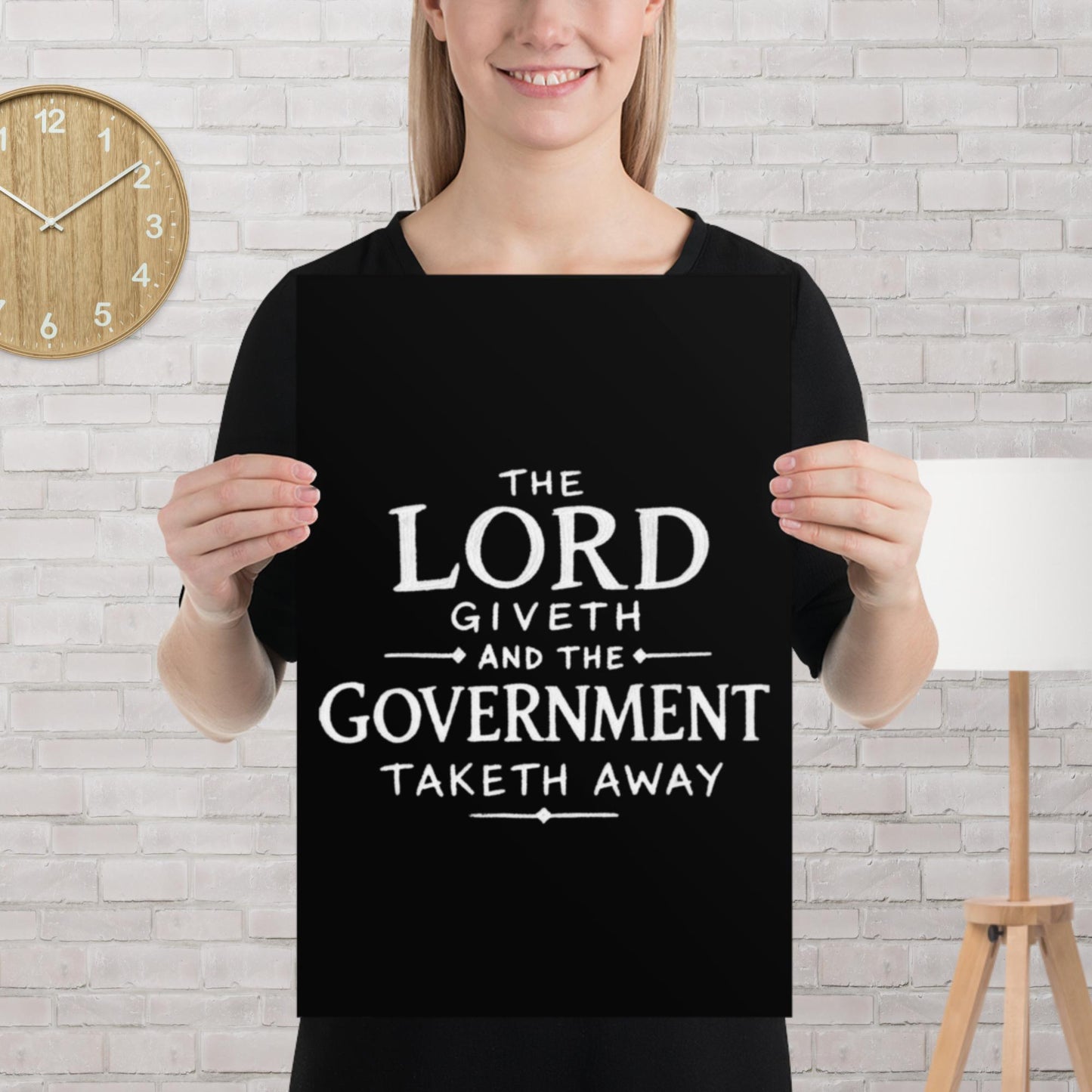 "The government taketh away" tax humor matte poster