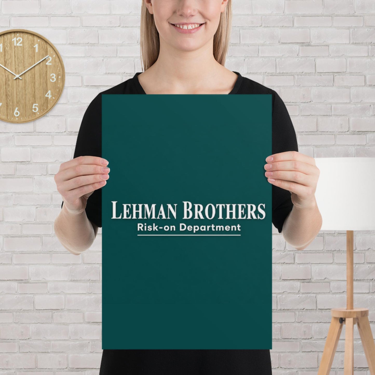 "Lehman Brothers Risk-on Department" finance humor matte poster