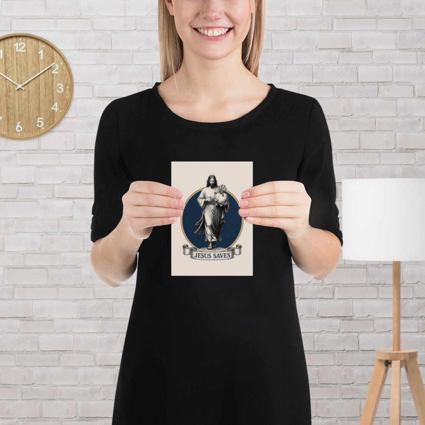 "Jesus Saves" savings-humor matte poster