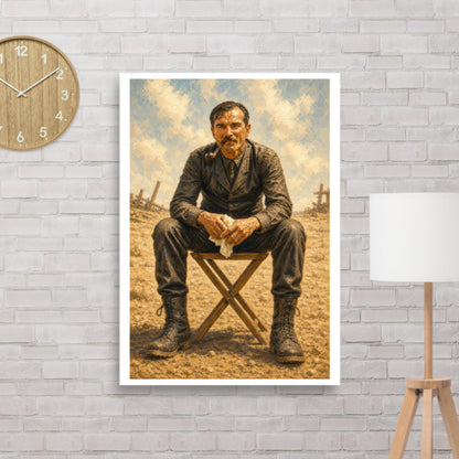 Framed matte poster of the Oil Man painted portrait in A1 size