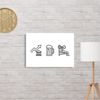 "Trinity" stocks, gym and beer lifestyle matte poster