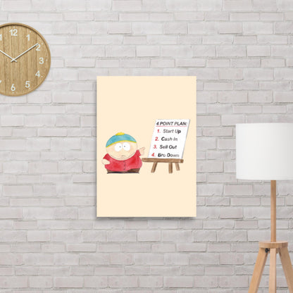 "4 Point Plan" South Park-inspired matte poster