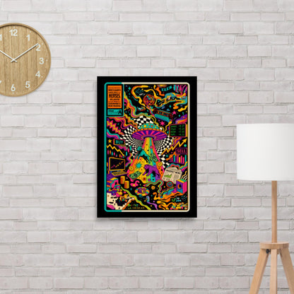 Psychedelic kaleidoscopic matte art poster