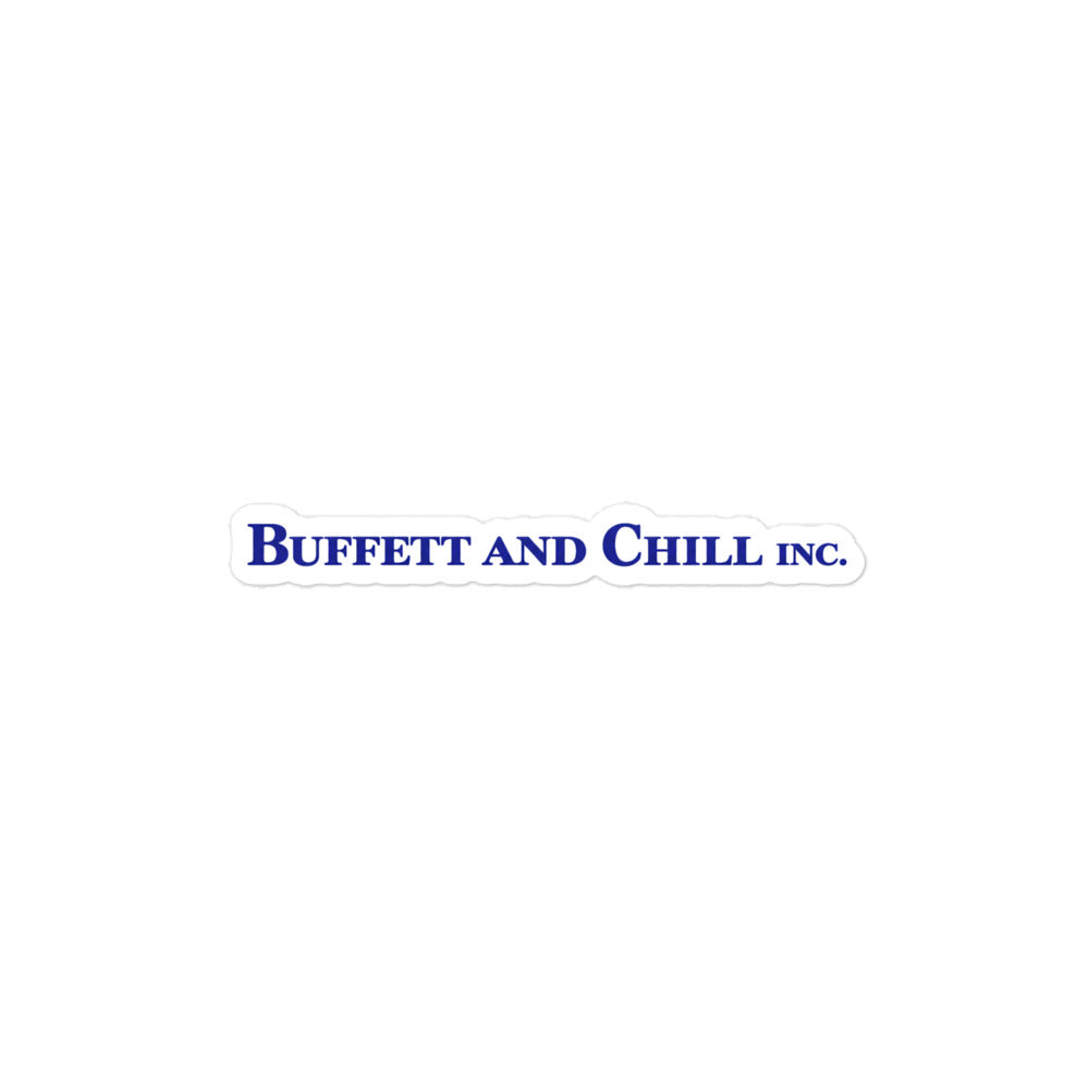 "Buffett and chill" investing kiss-cut sticker