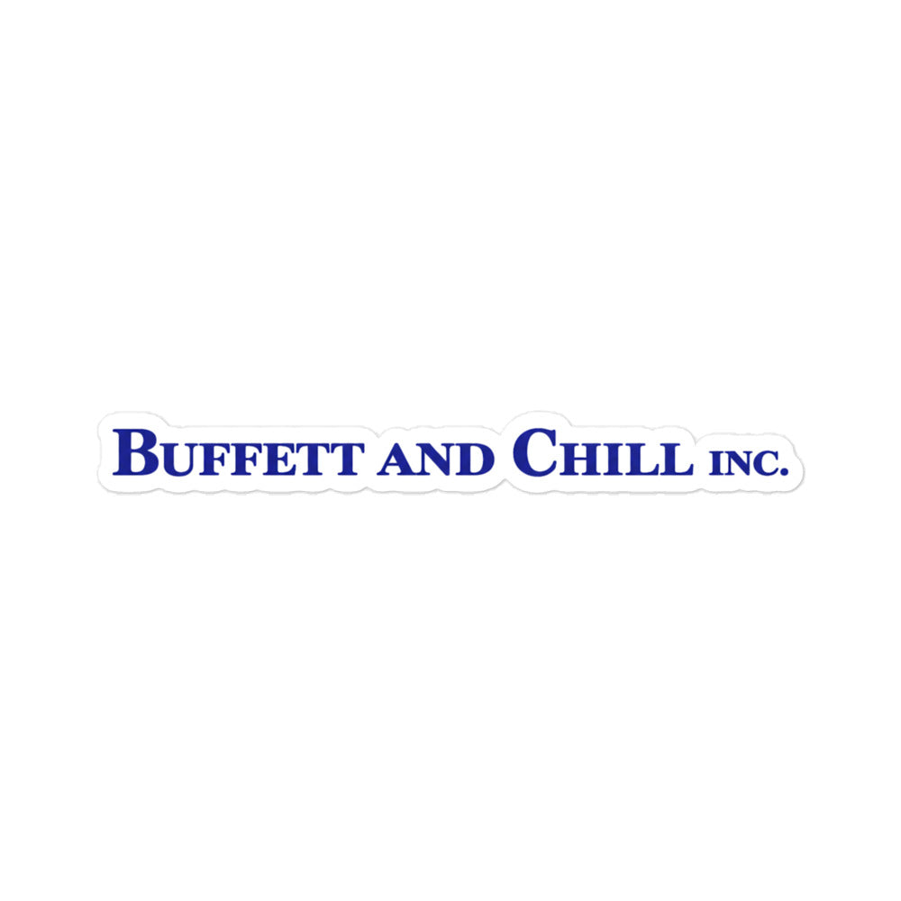 "Buffett and chill" investing kiss-cut sticker