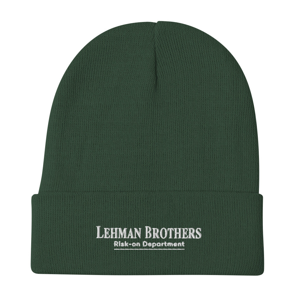 "Lehman Brothers Risk-on Department" knit beanie