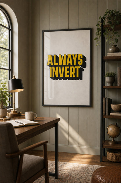 "Always Invert" Charlie Munger-inspired matte poster