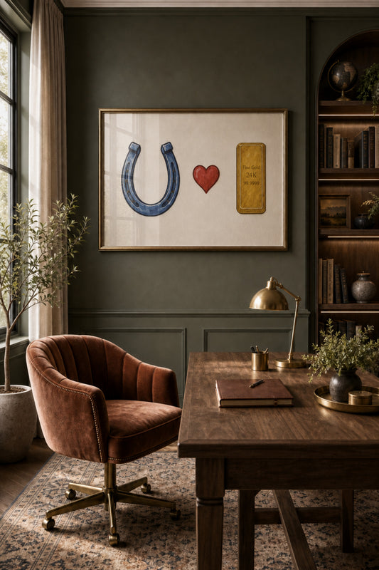 "Blue Horseshoe loves Gold" Wall Street-inspired matte poster
