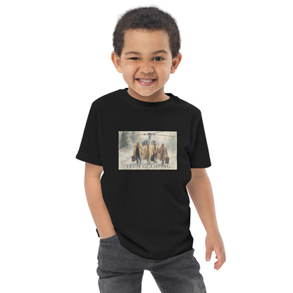 Toddler t-shirt with a Tech Glamping design