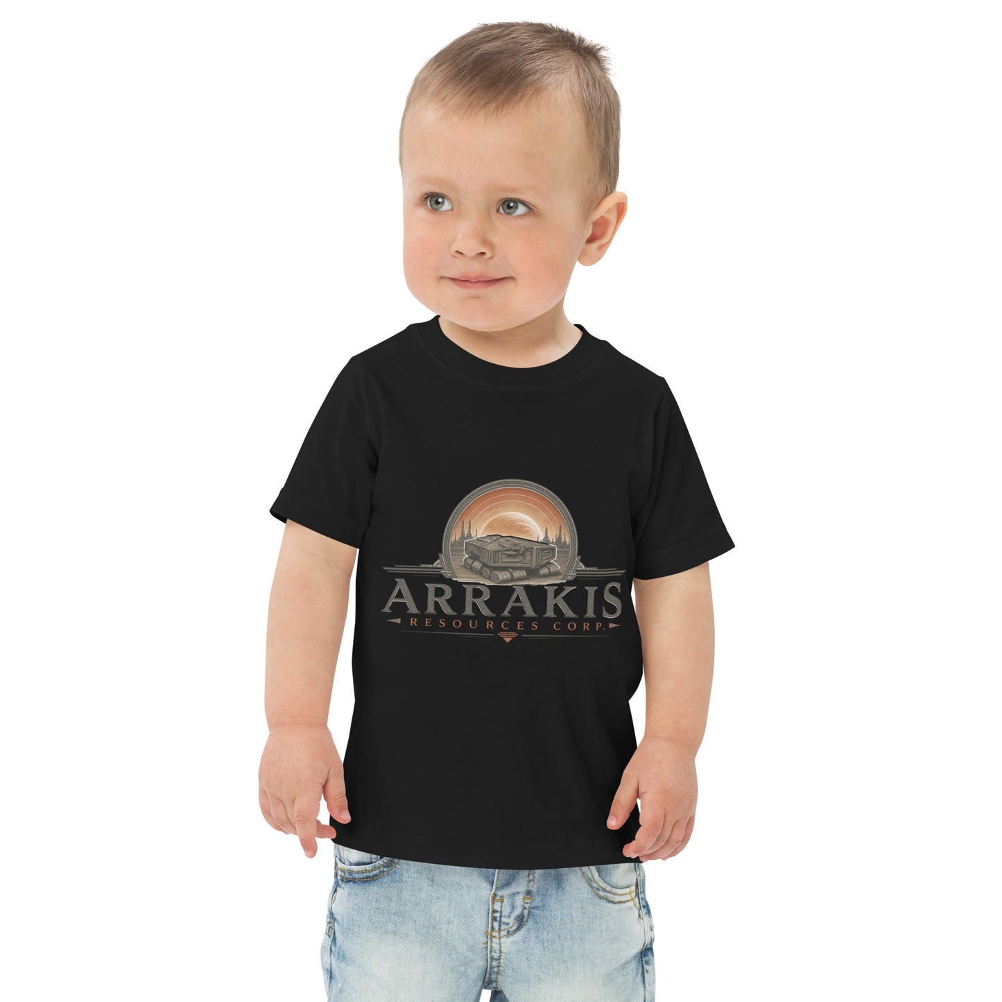 Toddler t-shirt with a fictional mining company logo for Arrakis Resources Corp