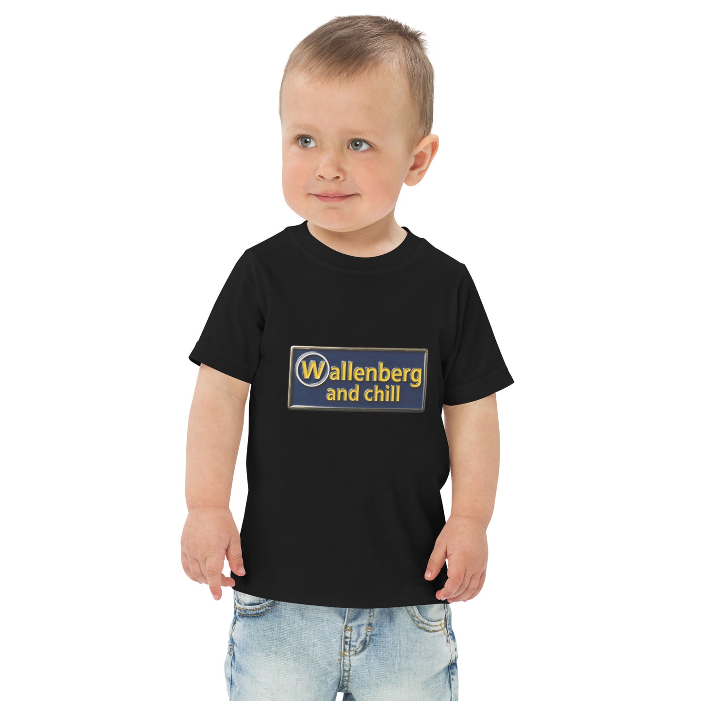 Toddler t-shirt with the words Wallenberg and Chill in bold lettering