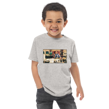 Toddler t-shirt with the words Greed Is Good in bold lettering