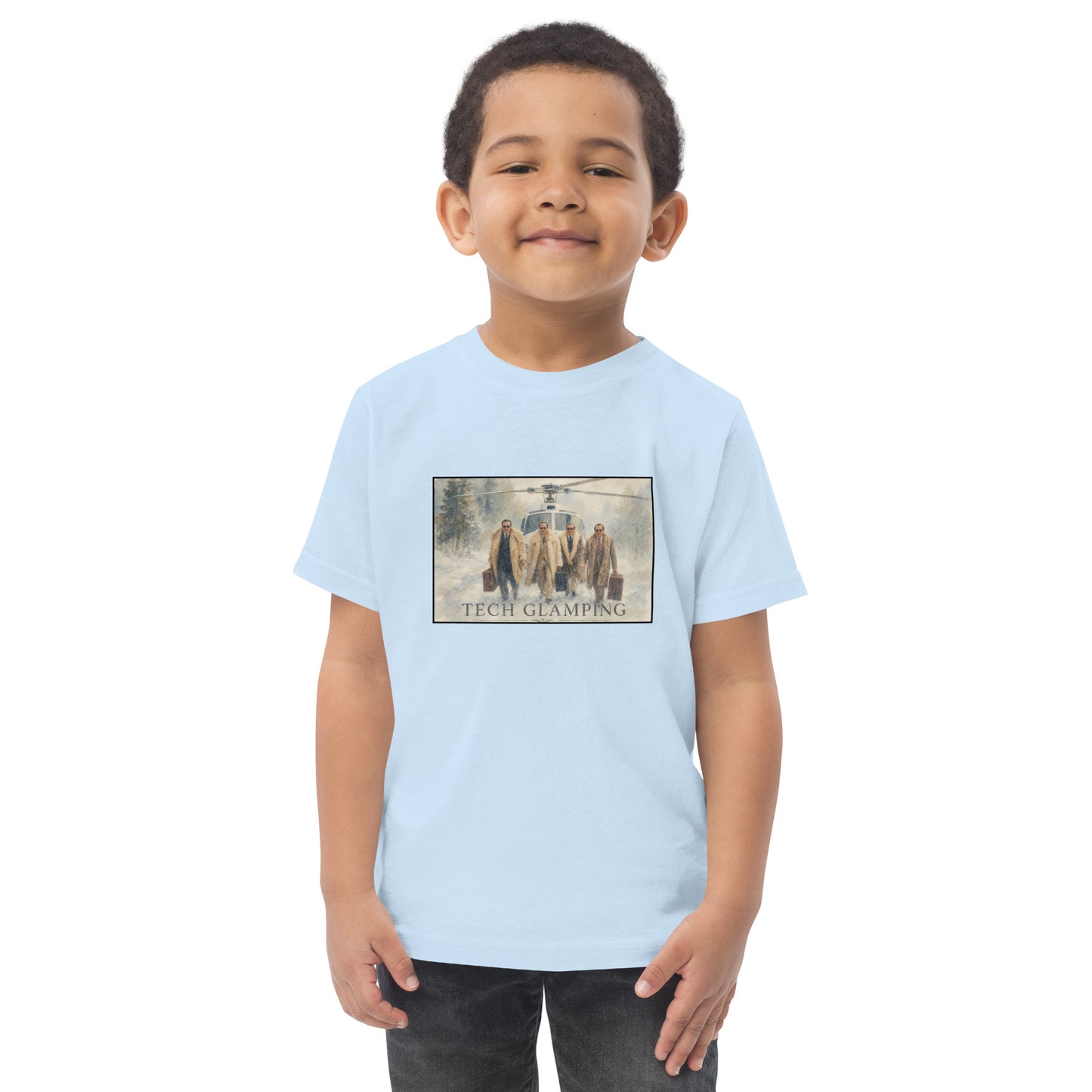 Toddler t-shirt with a Tech Glamping design