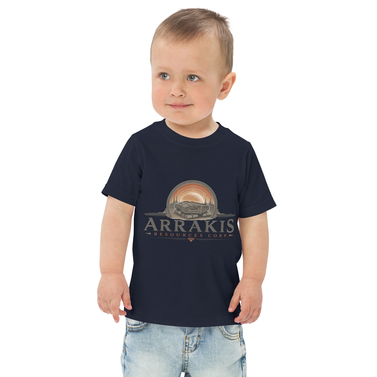 Toddler t-shirt with a fictional mining company logo for Arrakis Resources Corp
