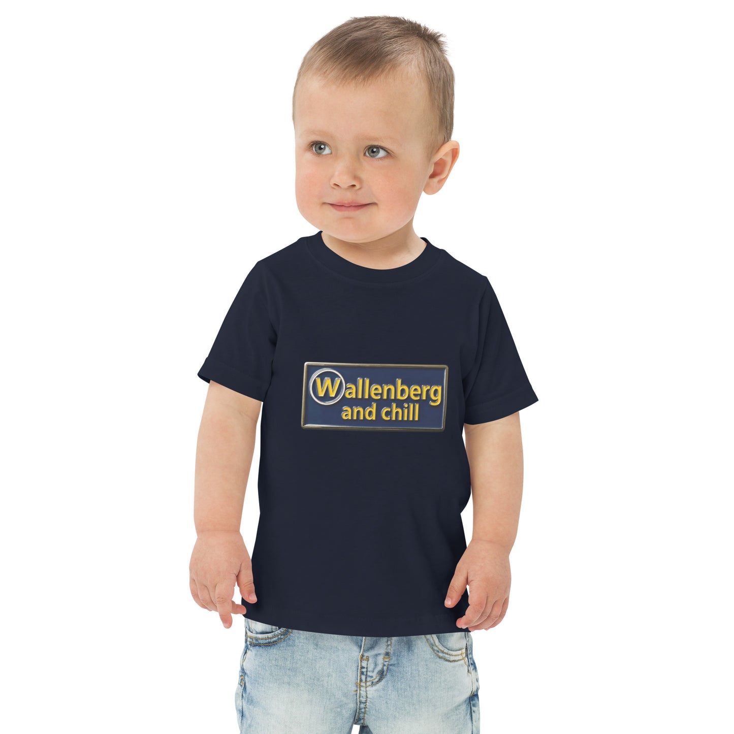 Toddler t-shirt with the words Wallenberg and Chill in bold lettering