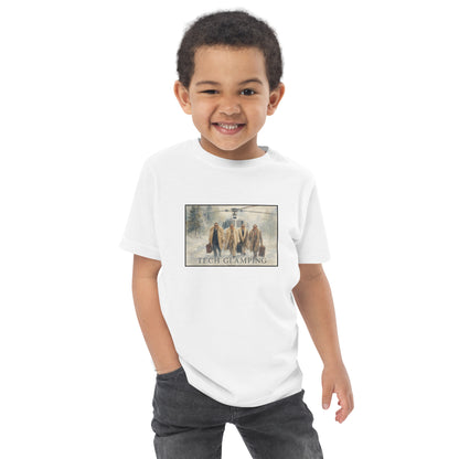Toddler t-shirt with a Tech Glamping design