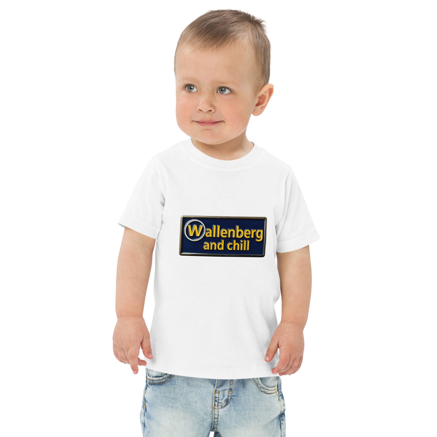 Toddler t-shirt with the words Wallenberg and Chill in bold lettering