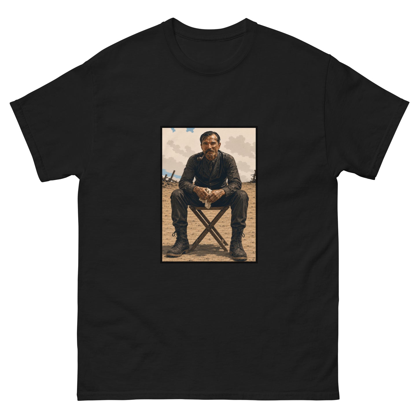 Unisex t-shirt with oil industry illustration and The Oil Man text design