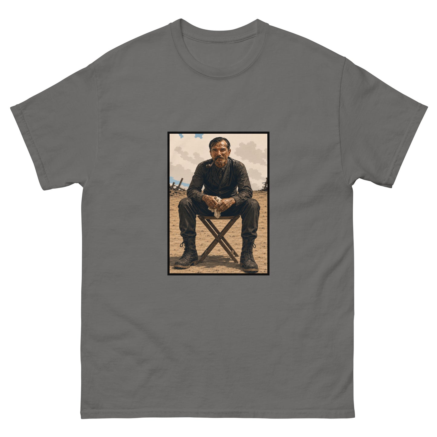 Unisex t-shirt with oil industry illustration and The Oil Man text design