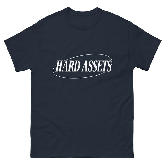 Unisex cotton t-shirt with Hard Assets commodity investing design