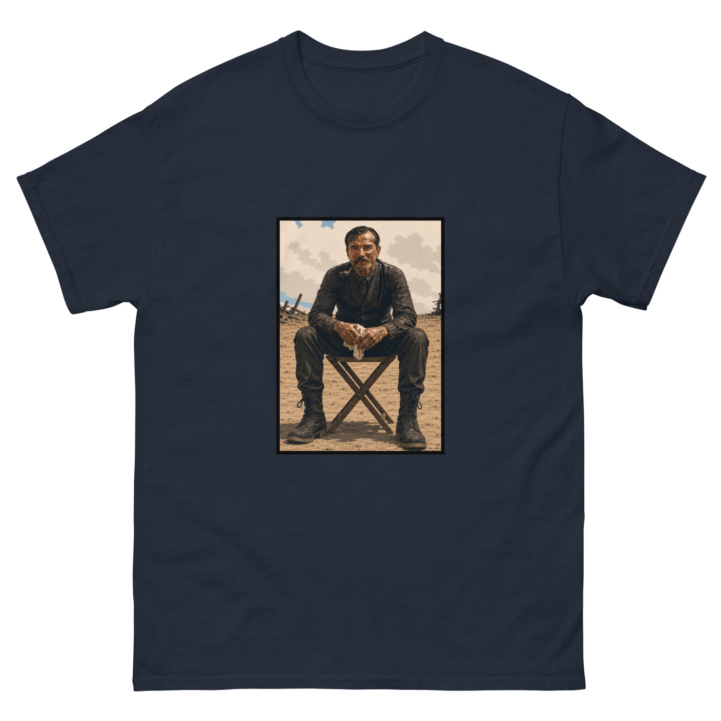 Unisex t-shirt with oil industry illustration and The Oil Man text design