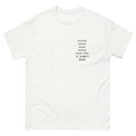 "FUGAZI" Wolf of Wall Street small-print unisex t-shirt