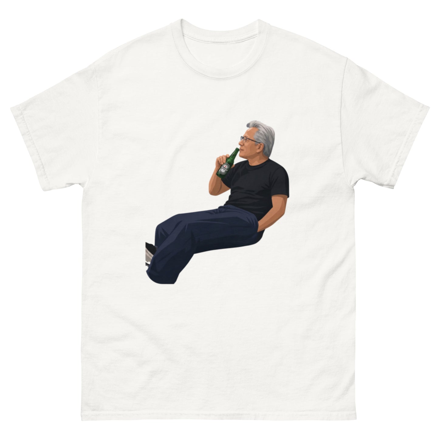 Jensen Huang Nvidia CEO drinking beer unisex t-shirt