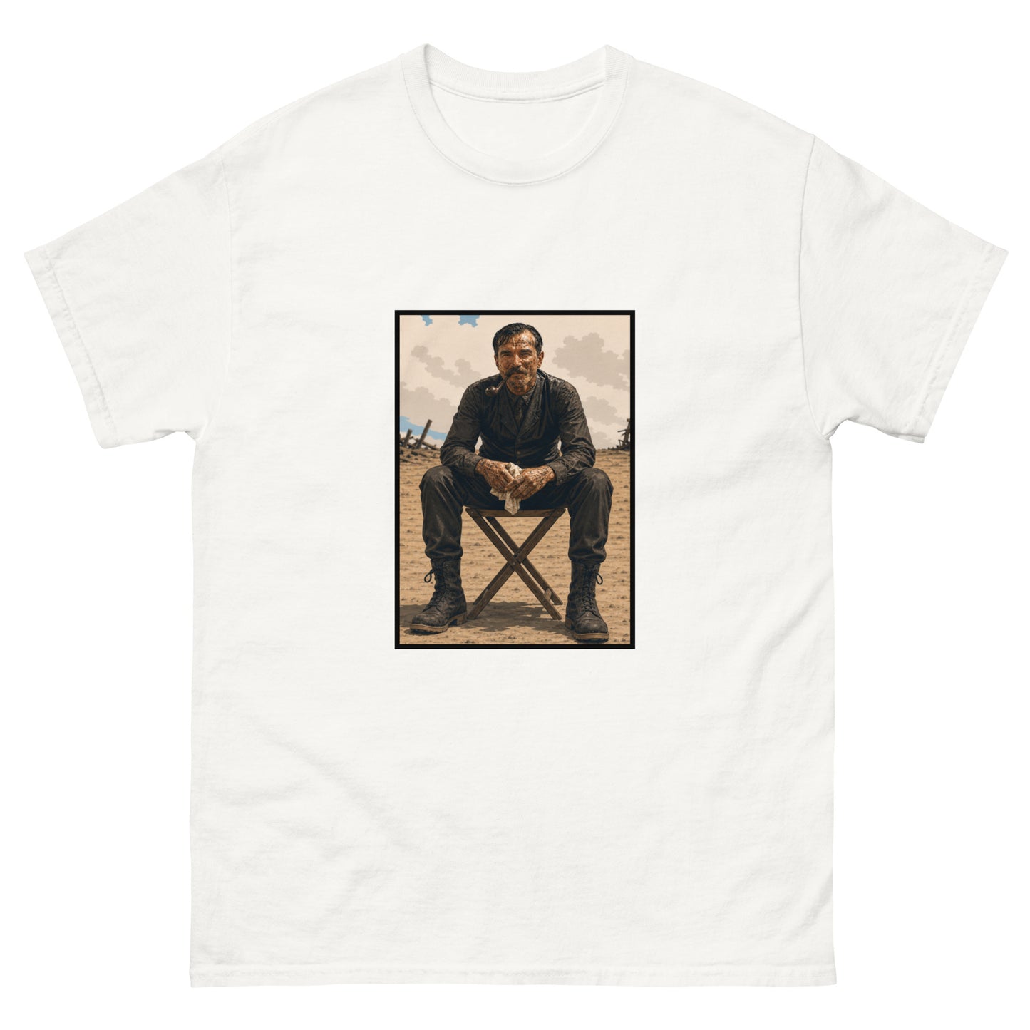Unisex t-shirt with oil industry illustration and The Oil Man text design