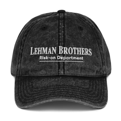"Lehman Brothers Risk-on Department" vintage cotton twill cap