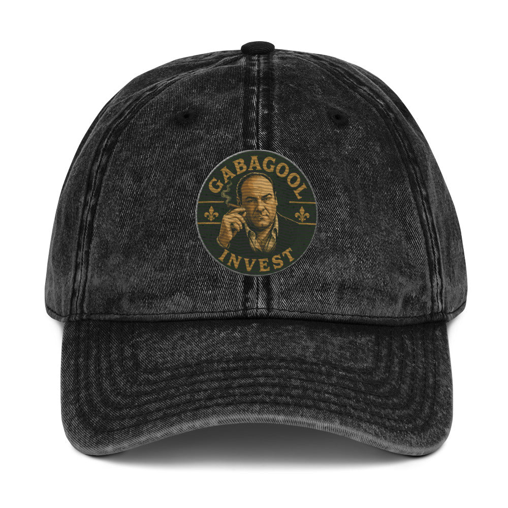 "Gabagool Invest" Sopranos-inspired vintage cotton twill cap embroided