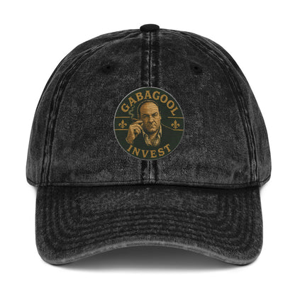"Gabagool Invest" Sopranos-inspired vintage cotton twill cap embroided