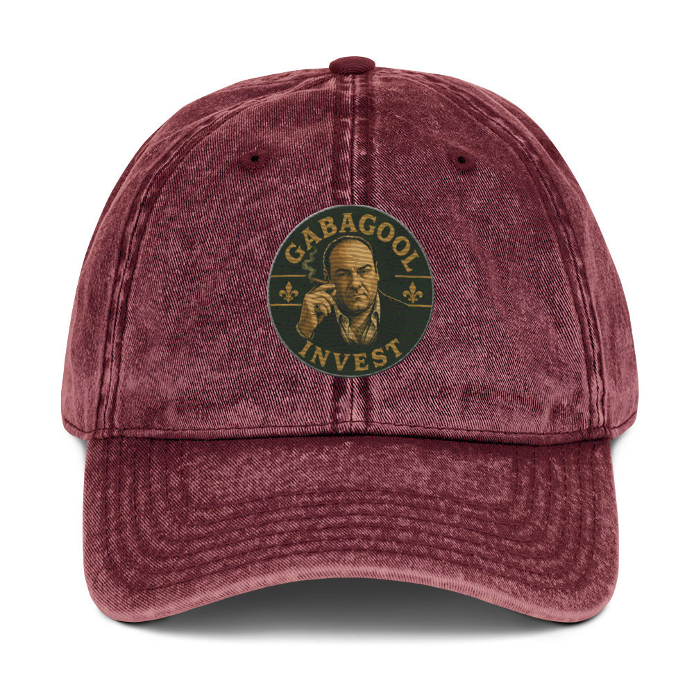 "Gabagool Invest" Sopranos-inspired vintage cotton twill cap embroided