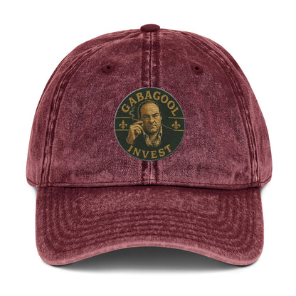 "Gabagool Invest" Sopranos-inspired vintage cotton twill cap embroided