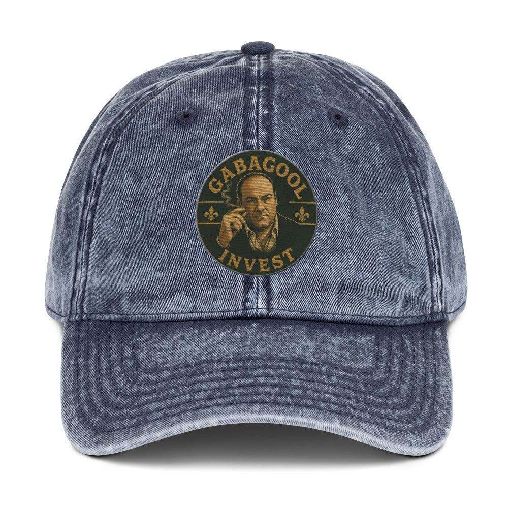 "Gabagool Invest" Sopranos-inspired vintage cotton twill cap embroided