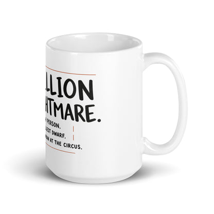 "Five million is a nightmare" Succession quote text on a ceramic mug